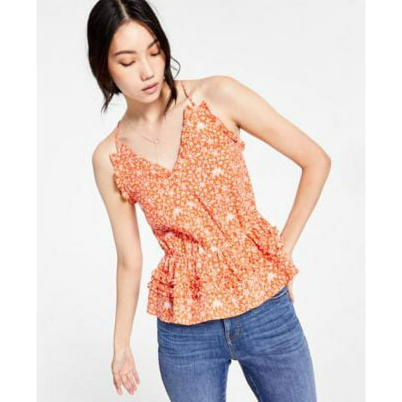 MSRP $60 Inc International Concepts Womens Ruffled Camisole Orange Size XL