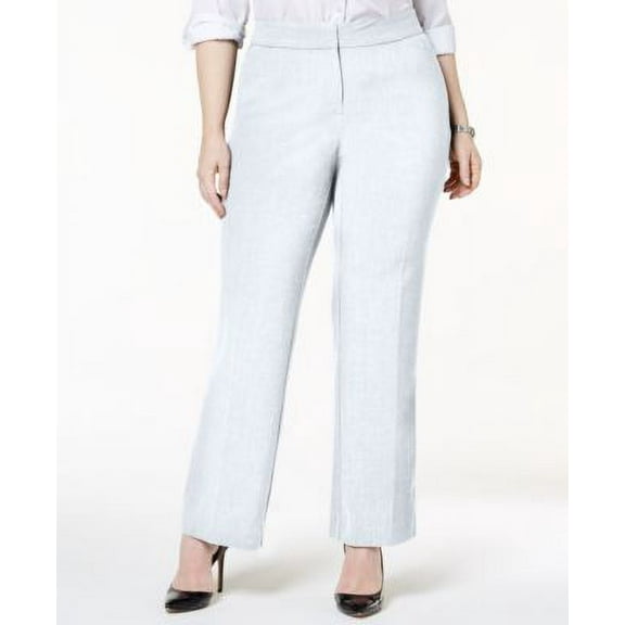 MSRP $60 Jm Collection Women Plus Size Straight-Leg Pants White Size 28W