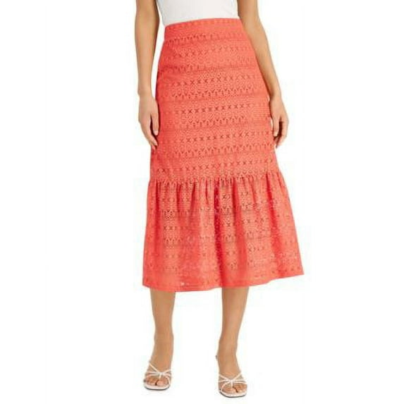 MSRP $60 Jm Collection Womens Crocheted Skirt Orange Size Large