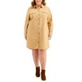 thumbnail image 1 of MSRP $60 Style & Co Cotton Utility Shirt Dress Brown Size Large, 1 of 1