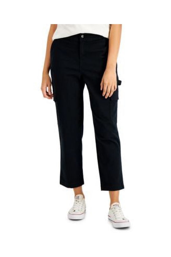 Style & Co Modern Cropped Cargo Pants Deep Black 12