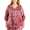 thumbnail image 1 of MSRP $65 Jm Collection Plus Size Embroidered Velour Top Pink Size 1X, 1 of 1