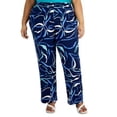 thumbnail image 1 of MSRP $70 Alfani Women Plus Size Printed Pull-On Wide-Leg Pants Navy Size 4X, 1 of 4