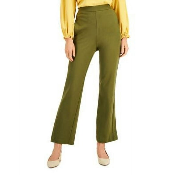 MSRP $70 Alfani Womens Wide-Leg Pull-On Pants Green Size Medium