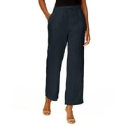 CHARTER CLUB-MMG MSRP $70 Charter Club Linen Petite Drawstring Pants Intrepid Blue Size PS