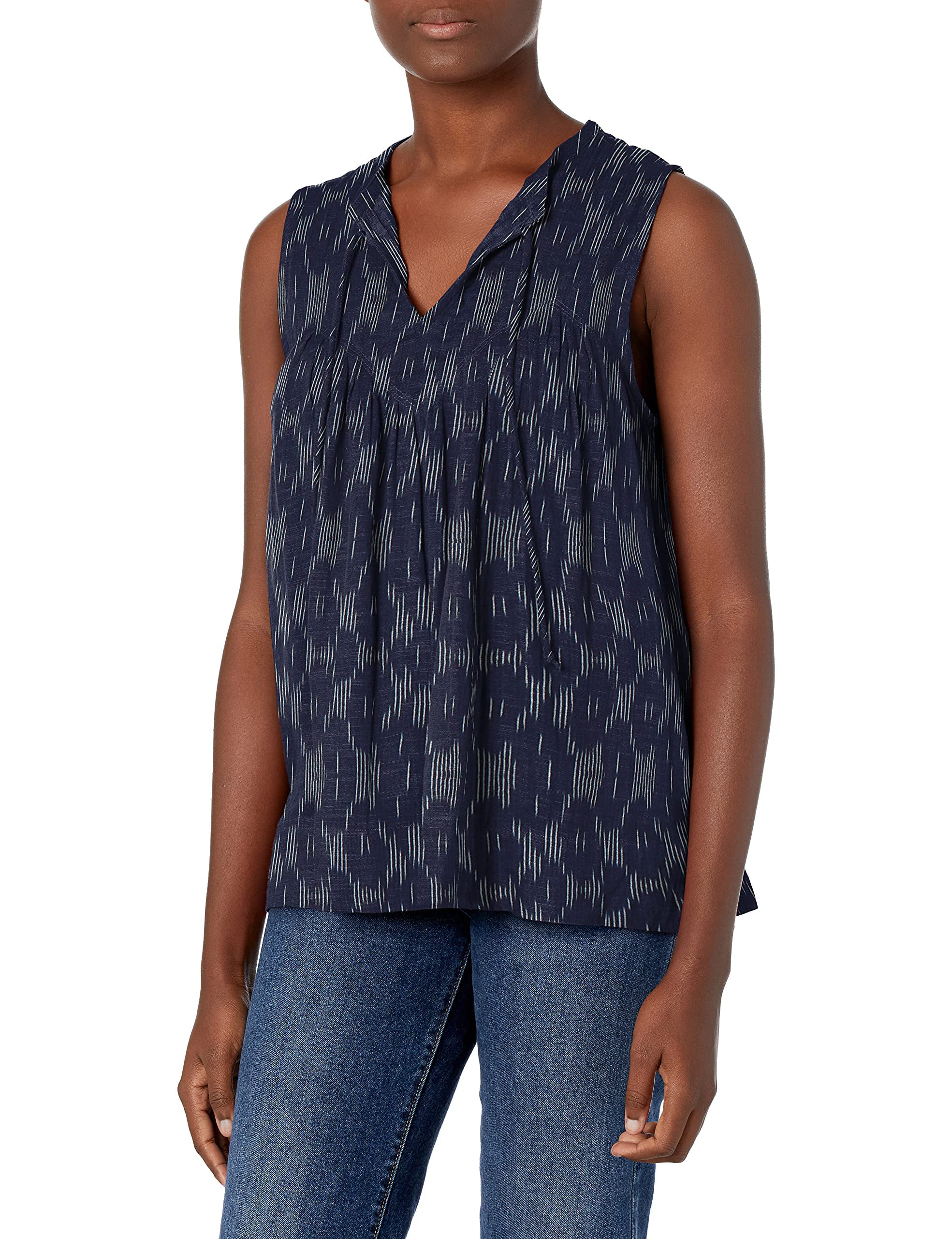MSRP $70 Lucky Brand Women's Sleeveless Tie Neck Cami Top Navy Size Small 