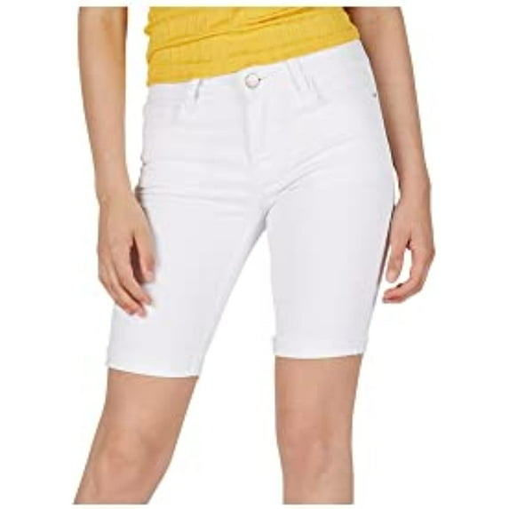 MSRP $70 Numero Women's Mid Rise Bermuda Denim Jean Shorts White Size 29