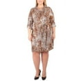 thumbnail image 1 of MSRP $70 Ny Collection Plus Size Belted Woven Shirtdress Cocoa Size 1X, 1 of 1