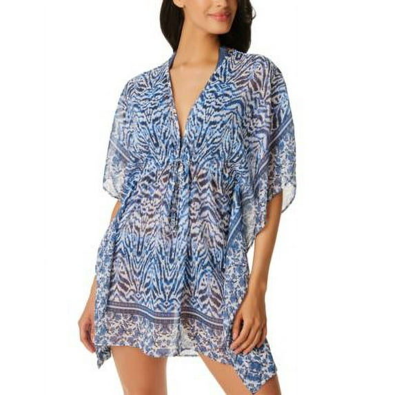 MSRP $78 Jessica Simpson Women Surfers Paradise Swim Cover Up Blue Size XL
