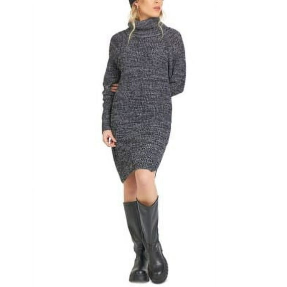 MSRP $89 Black Tape Petite Turtleneck Sweater Dress Charcoal Size Petite Large