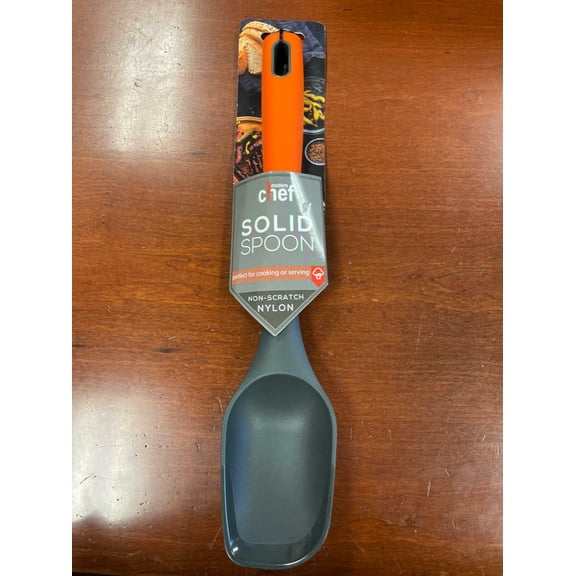 MSRP $9 Modern Chef Orange/Gray Solid Nylon Spoon