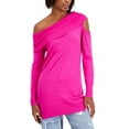 thumbnail image 1 of MSRP $90 International Concepts Asymmetrical Cold-Shoulder Sweater Pink Size 1X, 1 of 1