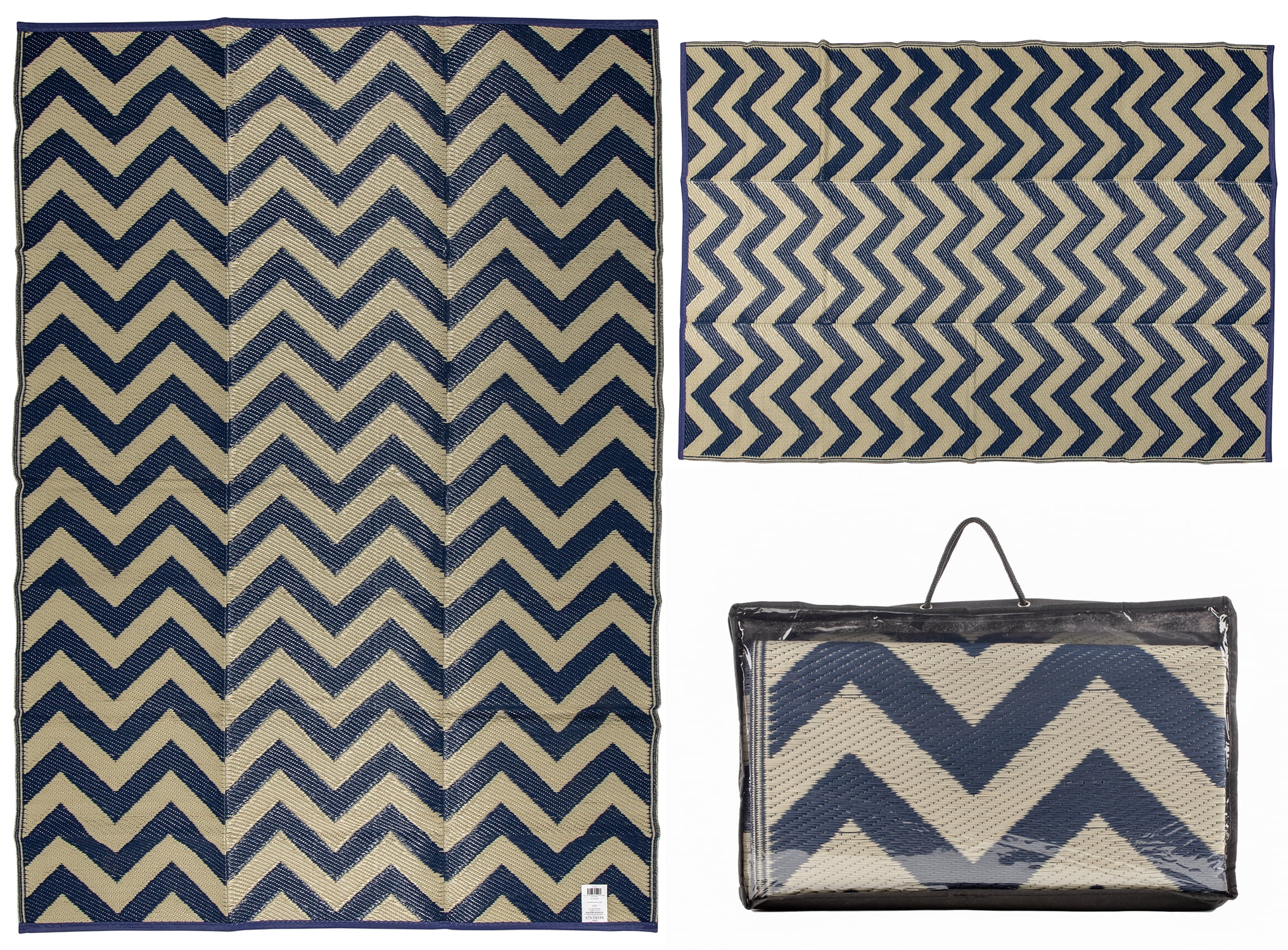 MSRUGS Indoor/Outdoor Reversible Matte – Wetterfest, Mit Tragetasche, Für Picknick, Camping & Garten