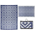 thumbnail image 1 of MSRUGS Courtyard Collection Trellis Design Blue/White Reversible Indoor/Outdoor Mat Area Rug with Bag - 9' x 12', 1 of 5