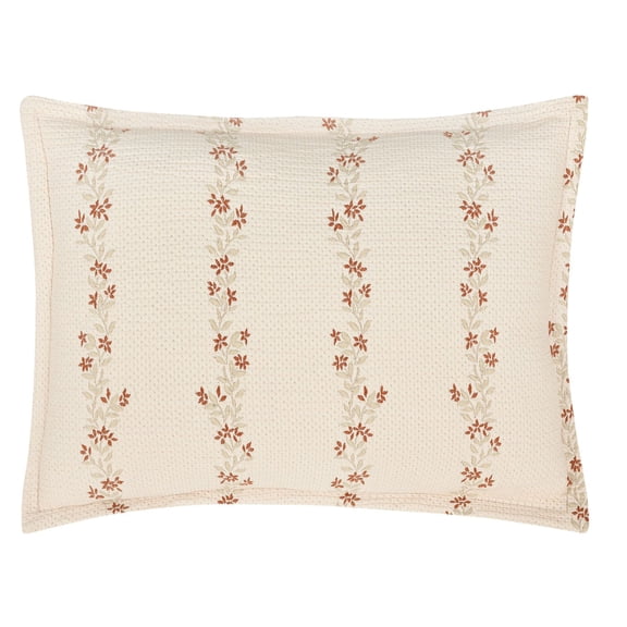 Mainstays Heritage Floral Pillow Sham, Terracotta Vines, King