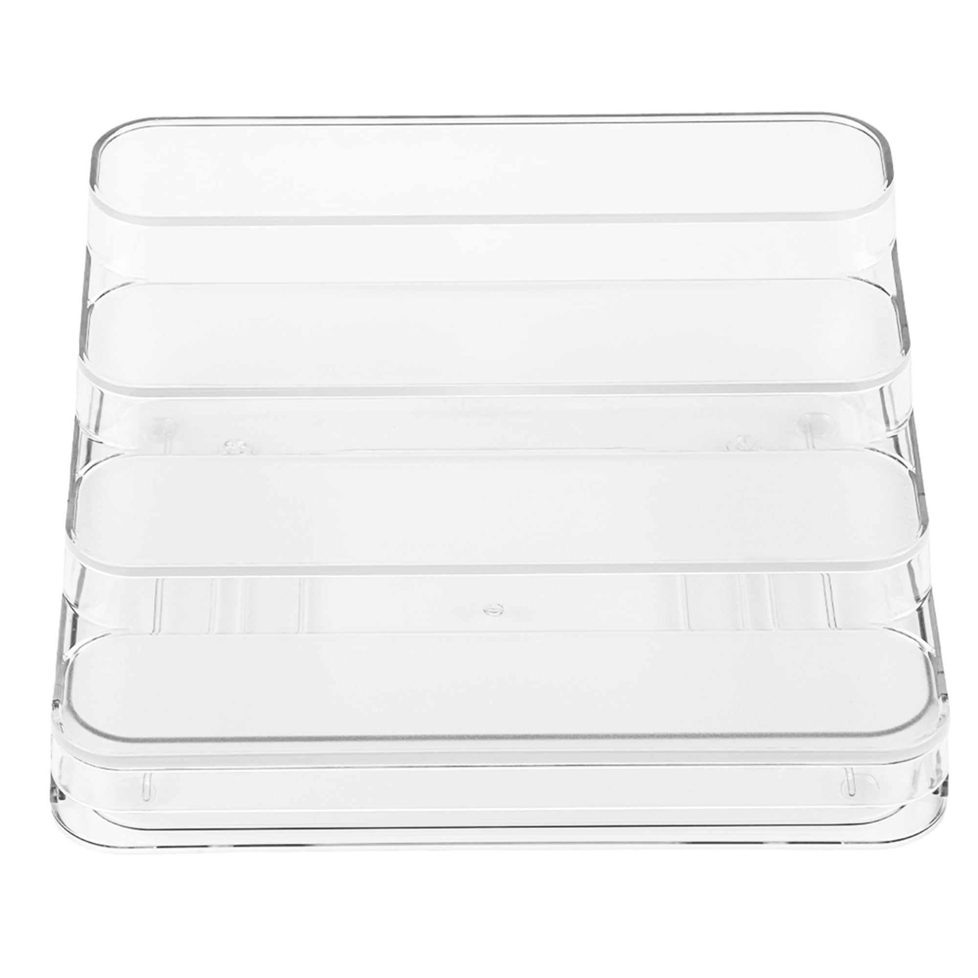 Mainstays Clear 4 Tier Spice Rack With Drawer, Ideal for Kitchen Storage and Organization of Spices ansd Countertop Spice Display, Added Drawer for Organization
