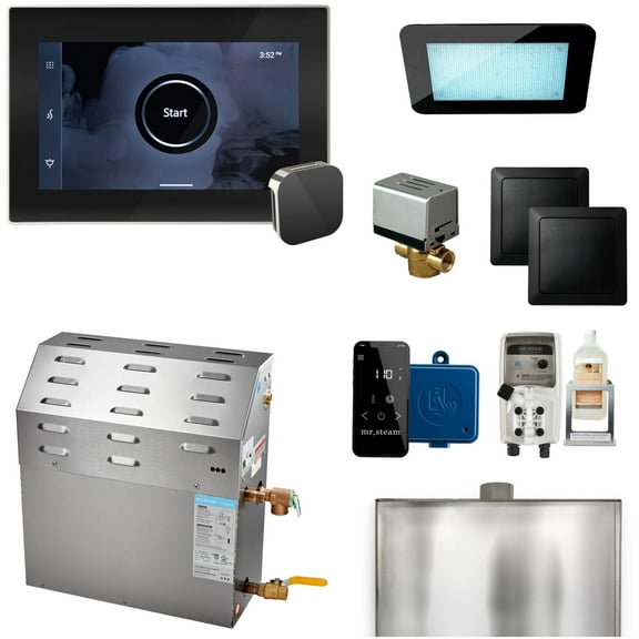 MSSuper1 10kW Steam Shower Unit Package of 240 Volt & 1-Phase with iSteamX Control in Black Polished Nickel (max 339 cubic feet)