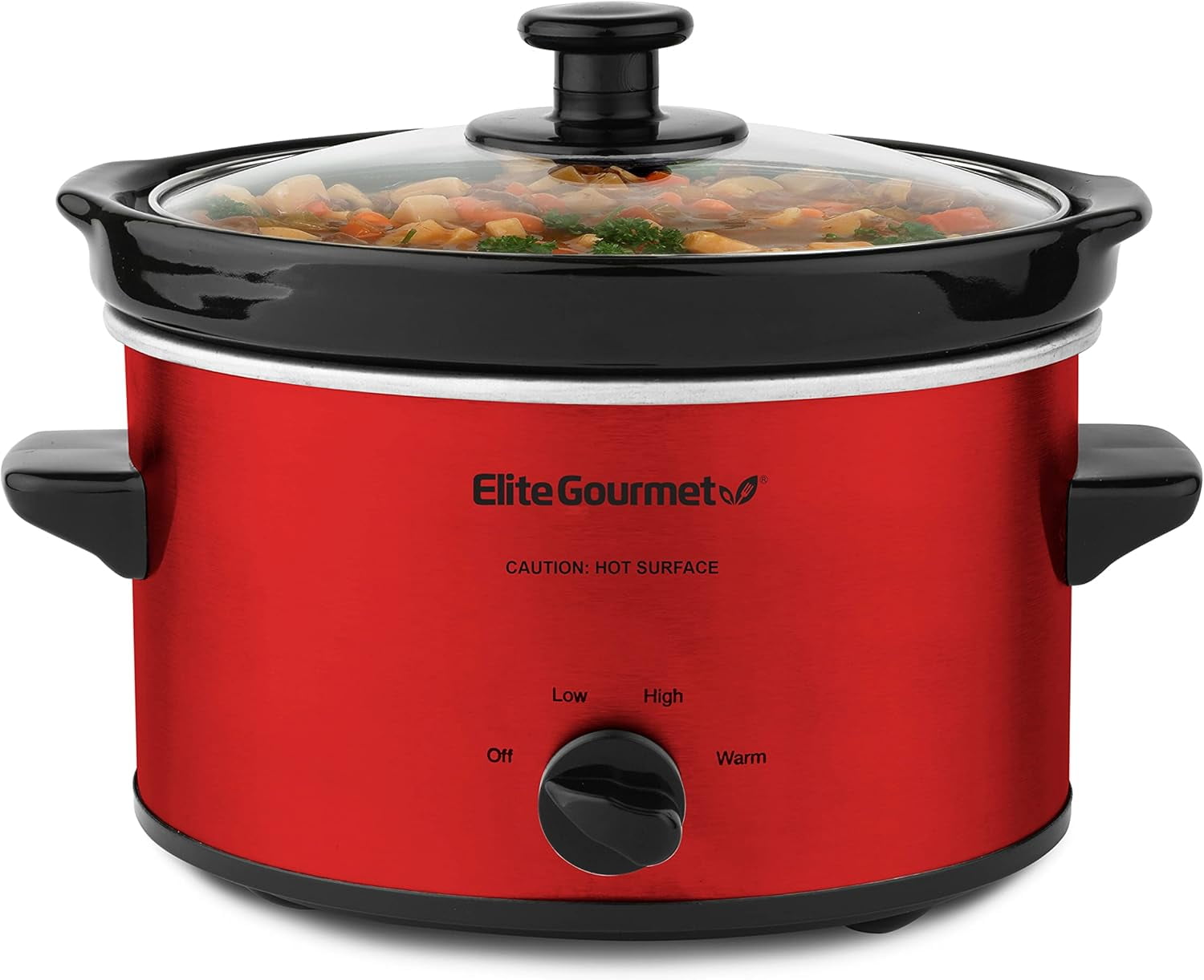 Metallic Red 2-Quart Stainless Steel Slow Cooker