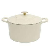 Martha Stewart Everyday Eastwick 7 Quart Enamel on Cast Iron Dutch Oven Linen