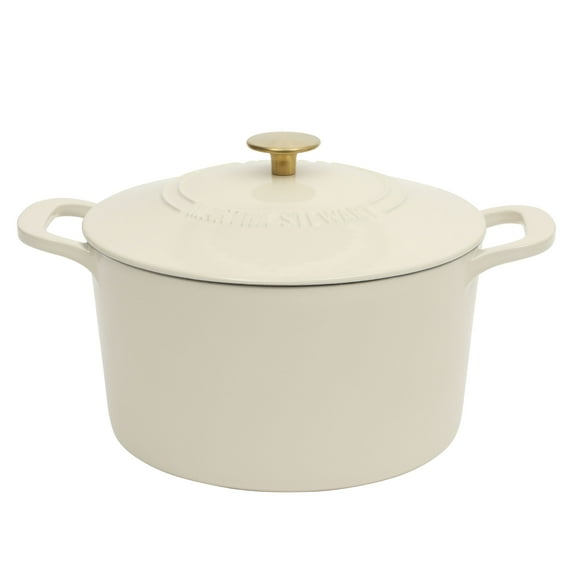 Martha Stewart Everyday Eastwick 7 Quart Enamel on Cast Iron Dutch Oven Linen