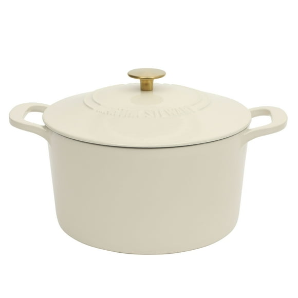 Martha Stewart Everyday Eastwick 7 Quart Enamel on Cast Iron Dutch Oven Linen