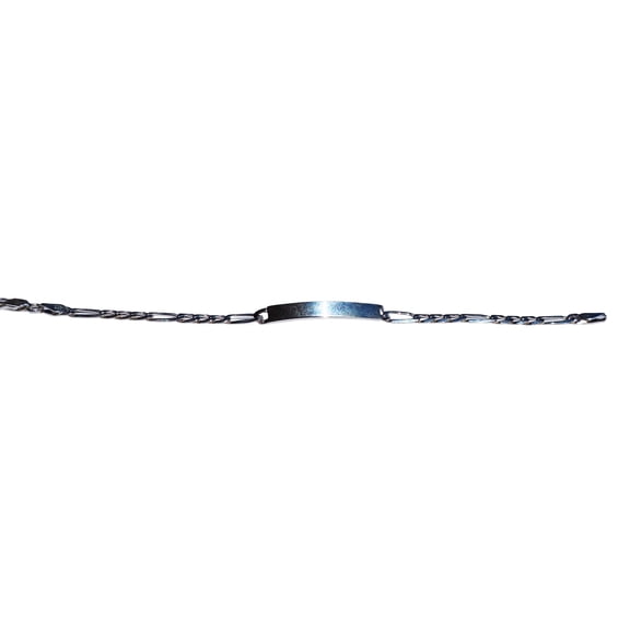 MST 925 Solid Sterling Silver Figaro ID Bracelet 4mm, 8 inch Italian Unisex All Ages