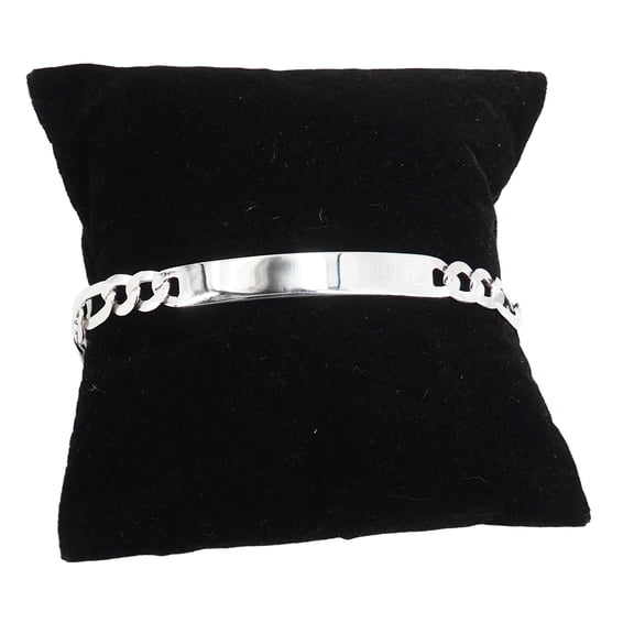 MST Figaro ID Bracelet 925 Solid  Sterling Silver 5mm, 9 inch Italian Unisex All Ages