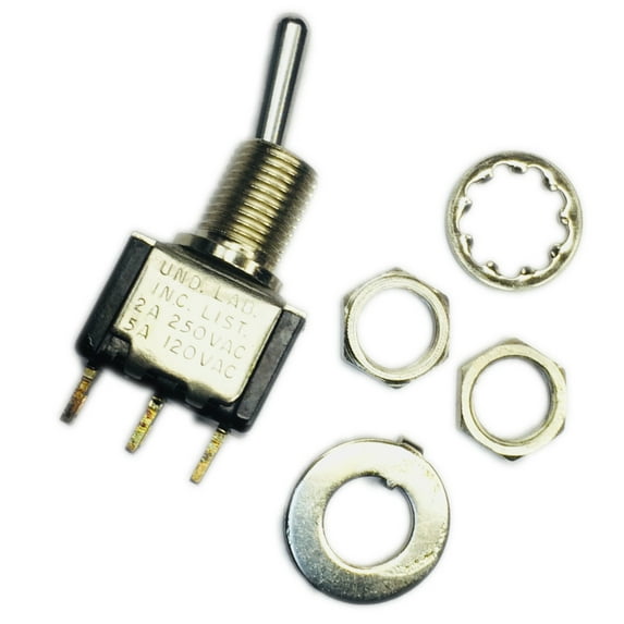 MST105-D-49 Switch Toggle ON-ON SPDT Round Lever PC Pins 5A 120VAC / 2A 250VAC 28VDC PC Mount with Threads