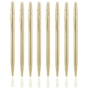 MSTOKIN Metallic Gold Ballpoint Pens, Slim Design, 0.292 in, Gold Ink, 8 Count, Pack 8