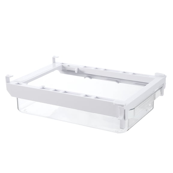 Mainstays Clear Under-Shelf Drawer Organizer, Pull-Out Storage Box for Refrigerator or Cabinet