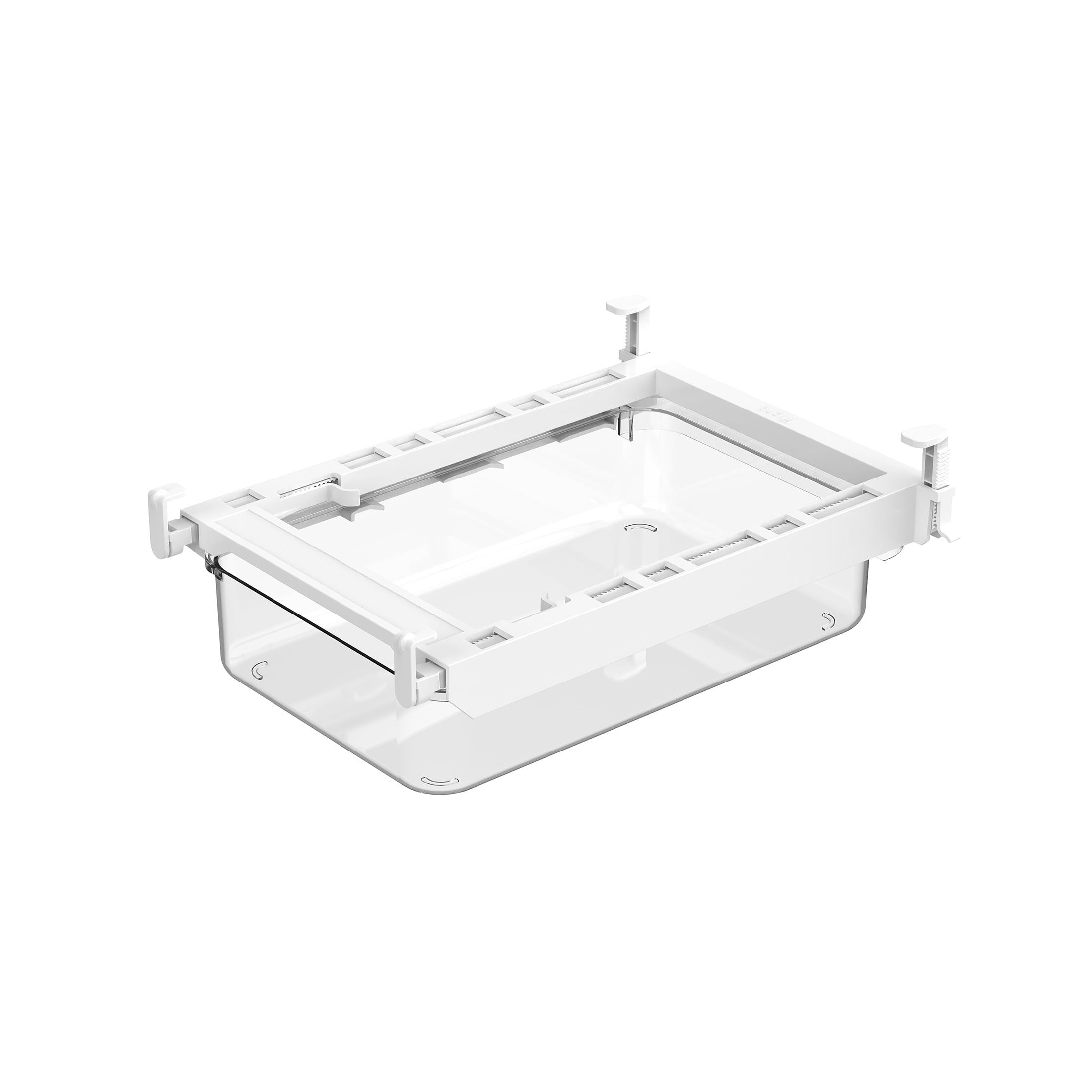 Mainstays Clear Under-Shelf Drawer Organizer, Pull-Out Storage Box for Refrigerator or Cabinet