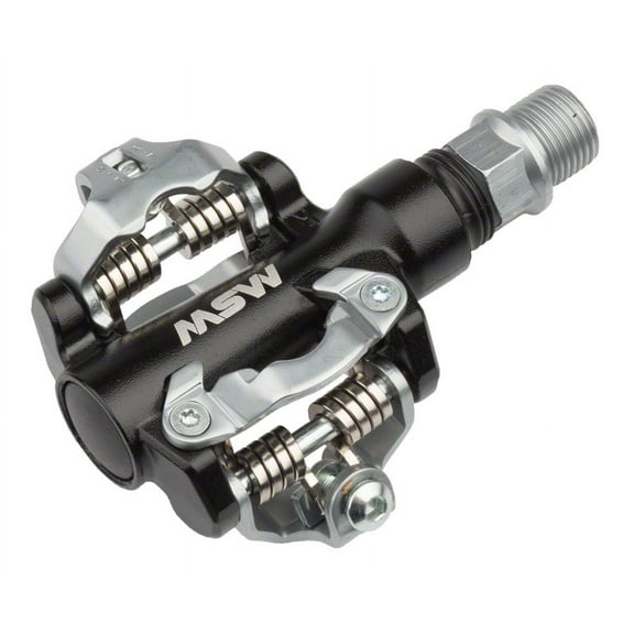 MSW MP-100 Dual Sided Clipless Pedals 9/16" Chromoly Axle Alloy Body Blk/Silver