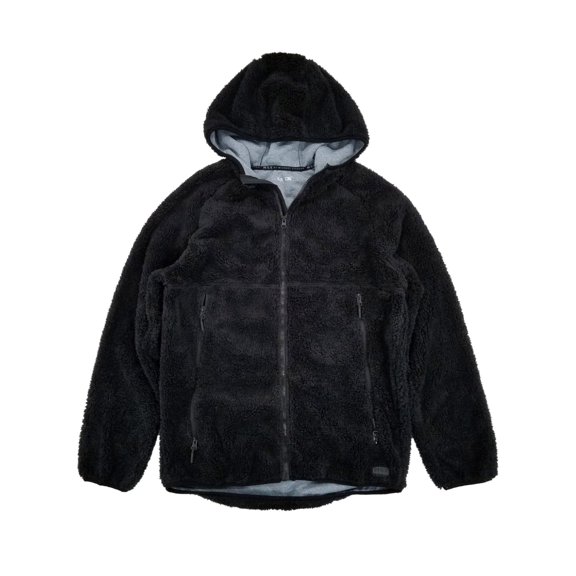 MSX By Michael Strahan Mens Black Faux Fur Sherpa Hoodie Jacket M