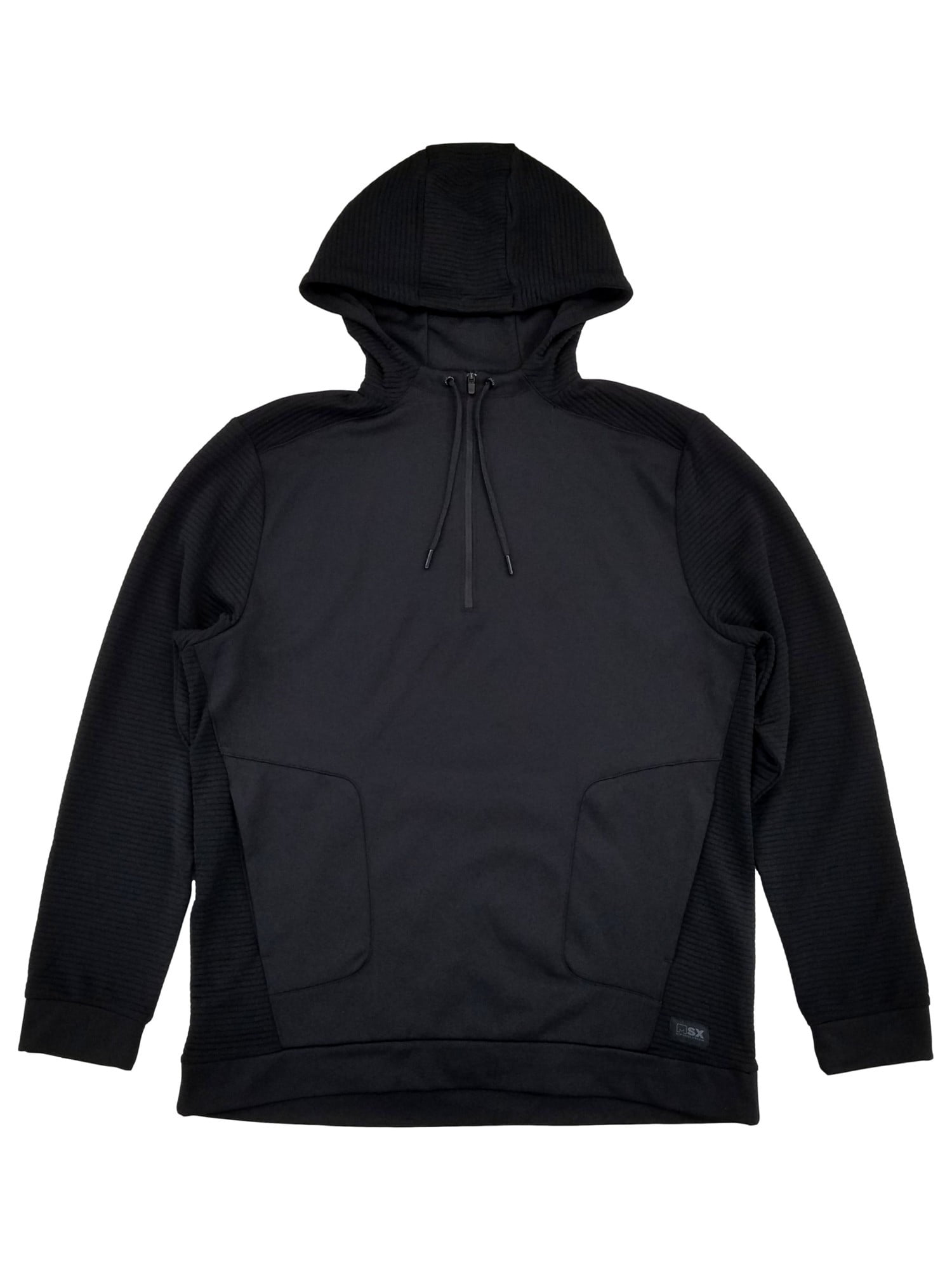 MSX By Michael Strahan Mens Black Premium Ultra Fleece Quarter Zip