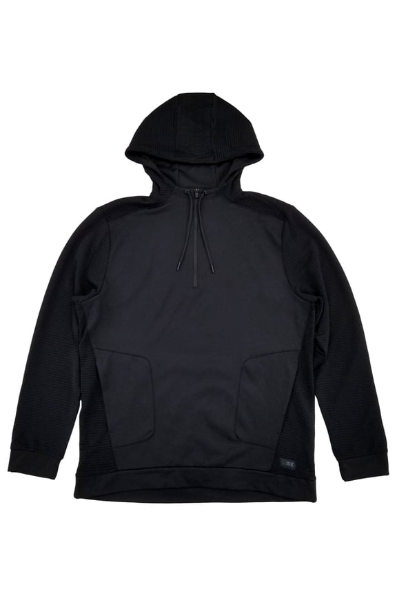 By Michael Strahan Mens Black Premium Ultra Fleece Quarter Zip Hoodie L
