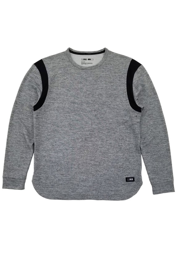 By Michael Strahan Mens Gray & Black Premium Terry Long Sleeve Shirt XL