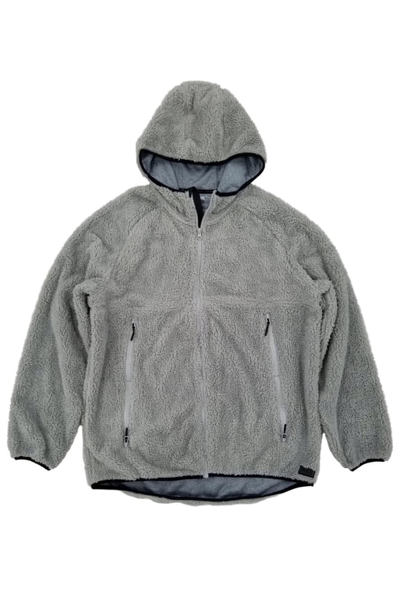 By Michael Strahan Mens Gray Faux Fur Sherpa Hoodie Jacket M