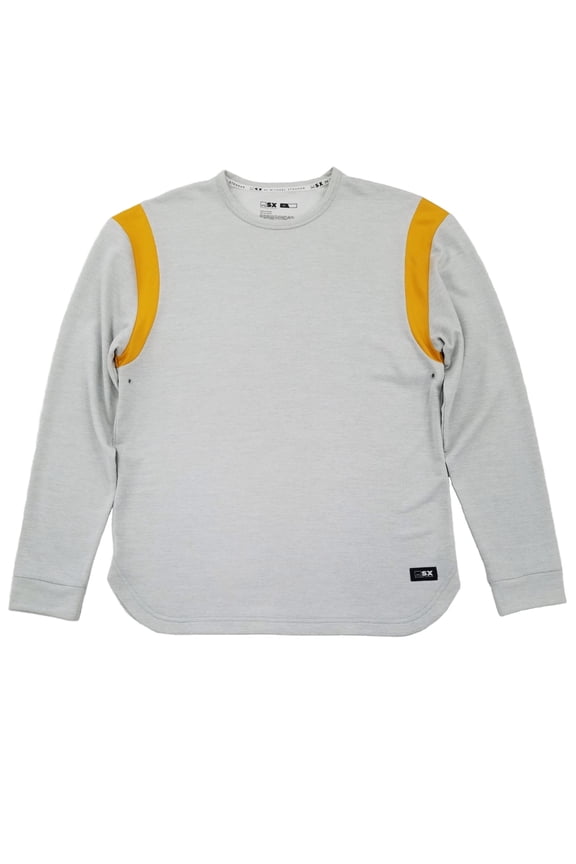 By Michael Strahan Mens Gray Mango Premium Terry Active Long Sleeve Shirt L