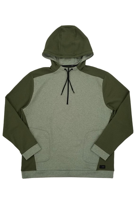 By Michael Strahan Mens Green Premium Ultra Fleece Quarter Zip Hoodie XL