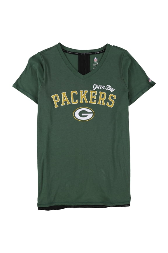 Womens Packers Glitter Logo Graphic T-Shirt, Green, Small