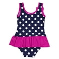 thumbnail image 1 of MSemis Baby Girls Polka Dots One Piece Swimsuit Ruffles Bikini Beach Swimwear Bathing Suit,Size 0-3T Rose_Red 2-3, 1 of 6