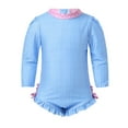 thumbnail image 1 of MSemis Baby Girls Toddler Print UPF 50+ Sun Protection Zipper Rash Guard Swimsuit, 1 of 4