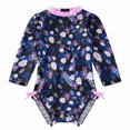thumbnail image 1 of MSemis Baby Girls Toddler Print UPF 50+ Sun Protection Zipper Rash Guard Swimsuit, 1 of 4