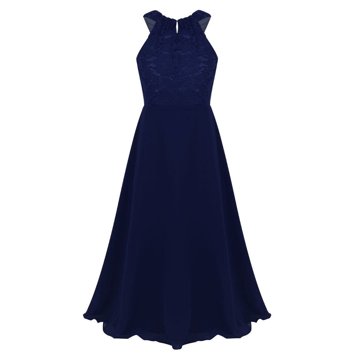 navy blue lace fitted dress Navy Guipure Lace Midi Dress main image 0