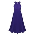 thumbnail image 1 of MSemis Big Girls Floral Lace Party Wedding Prom Long Chiffon  Bridesmaid Ball Maxi Gown Dress,Size 4-16 Purple 10, 1 of 5