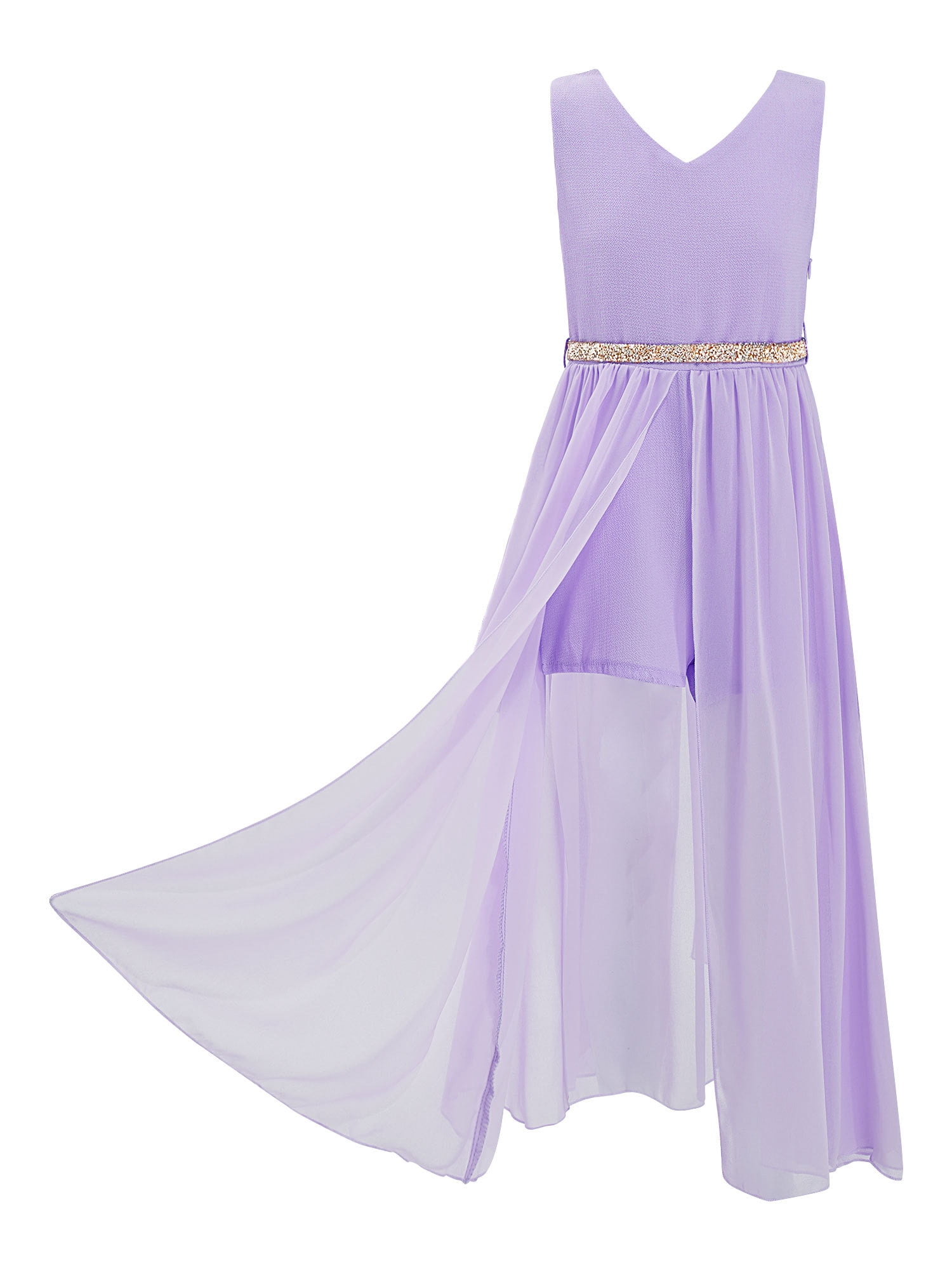 MSemis Big Girls Long Flower Dress for Dance Party School Activities  Lavender 12 - Walmart Business Supplies