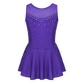 thumbnail image 1 of MSemis Big Girls Rhinestone Mesh Back Dance Dress Ballet Ice Skating Tutu Dress, 1 of 7