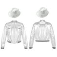 thumbnail image 1 of MSemis Boys Girls Sequins Jacket with Hat Lightweight Flight Jacket, 1 of 4