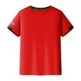 thumbnail image 1 of MSemis Boys Quick Dry Short Sleeve T-Shirt Kids UPF 50+ Sun Protection Rash Guard Athletic Running Red 150, 1 of 4