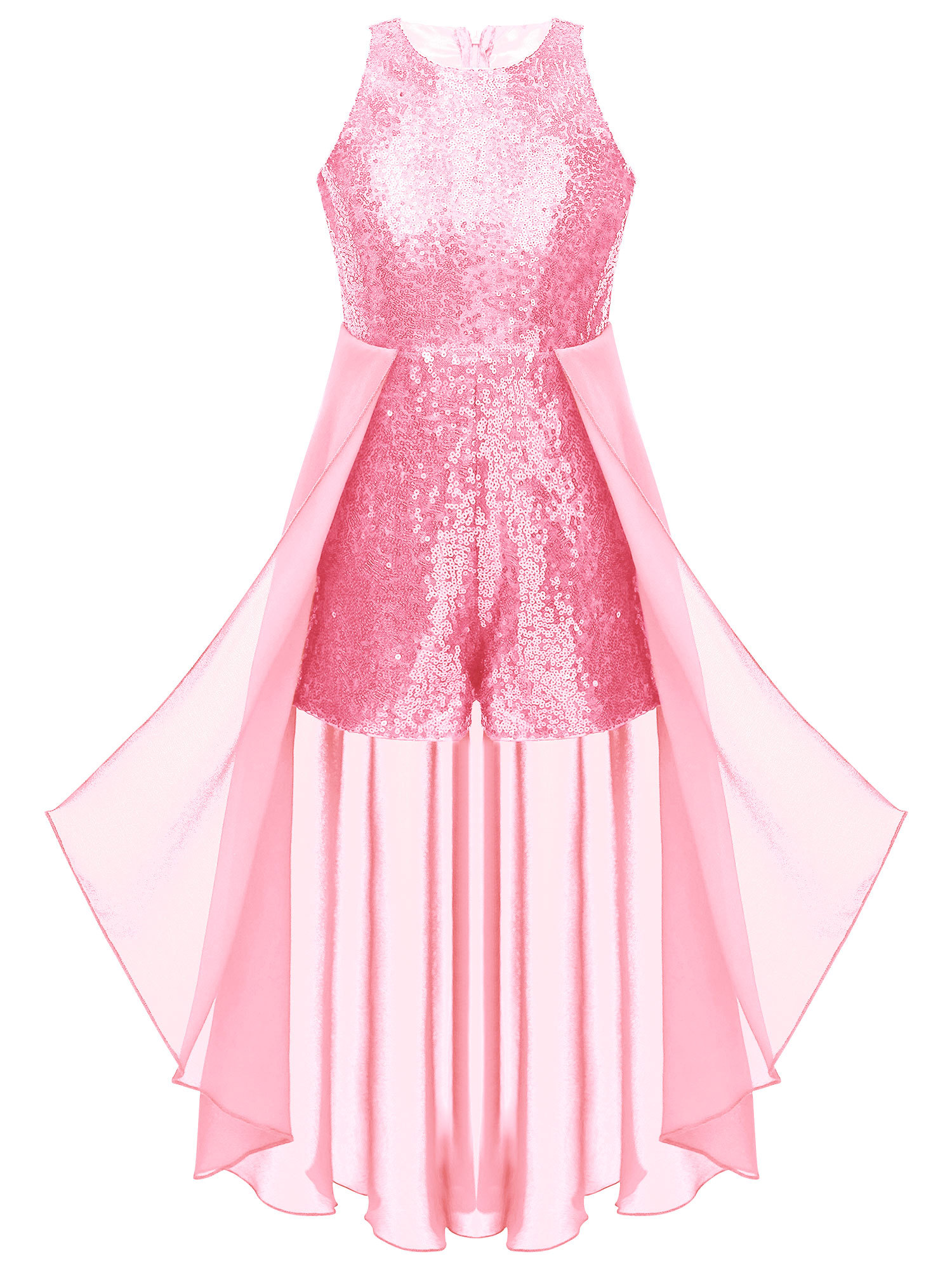iEFiEL Girls Chiffon Shiny Sequin Bowknot Birthday Party Dress ...